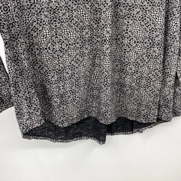 Lucky Brand Top Women’s size 1X Black White Embroidered Long Sleeve Boho Print‎ - Picture 5 of 12